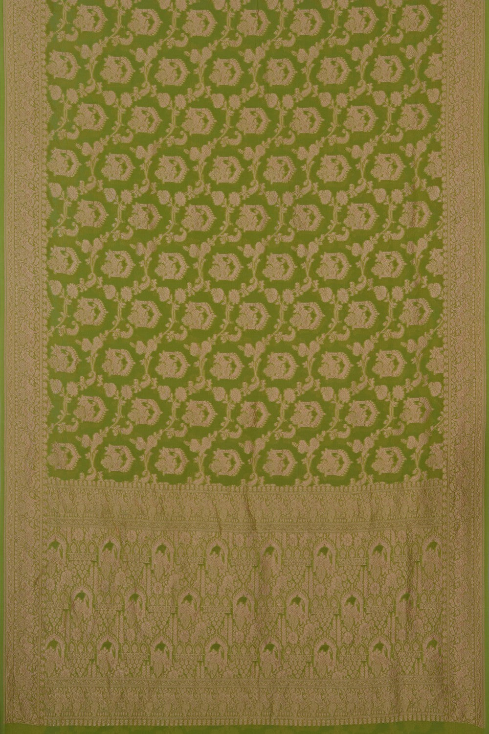 Image of Banarasi Georgette Vibrant Green Saree